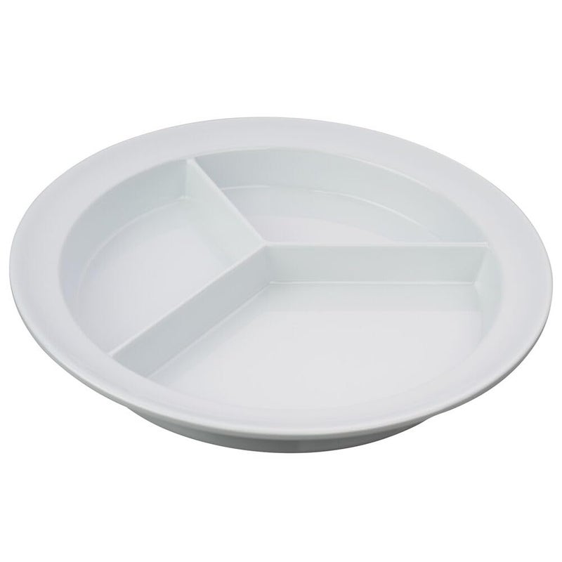 Sammons Preston Partitioned Scoop Dish, Melamine Divided Plate for Kids, Elderly, and Disabled, Divided Sections for Portion Control and Easy Scooping Walls for Limited Mobility, Adaptive Plate